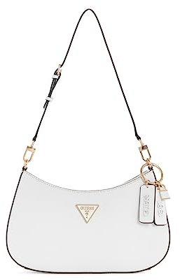GUESS Women Noelle TOP Zip Shoulder Bag, Weiß