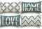 YCOLL Funda de Cojín 30x50 Juego de 4 Cojines Decorativos Fundas de Cojines de Lino Patrón Geométrico Fundas de Cojines para Sofá Dormitorio Sofá Cojines de Exterior 30x50 Agua Verde