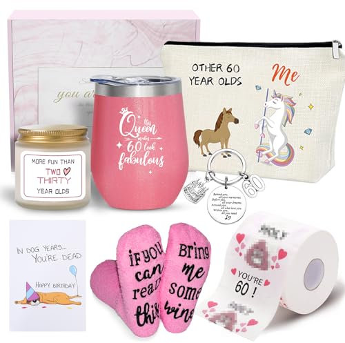 AWDK Geschenk zum 60. Geburtstag für Frauen - Idee für Mutter, Oma, Schwester, Freund, Anut, Kollegen - Geburtstagsdekoration für 60-Jährige