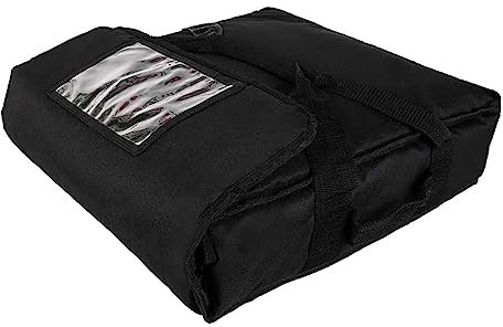kowaku Pizza-Develivey-Tasche, Lieferung, Isoliertasche, leicht zu reinigende Lebensmittelwärmertaschen, Pizzawärmertaschen für Camping, Picknick im Freien, Schwarz 50x50x16cm