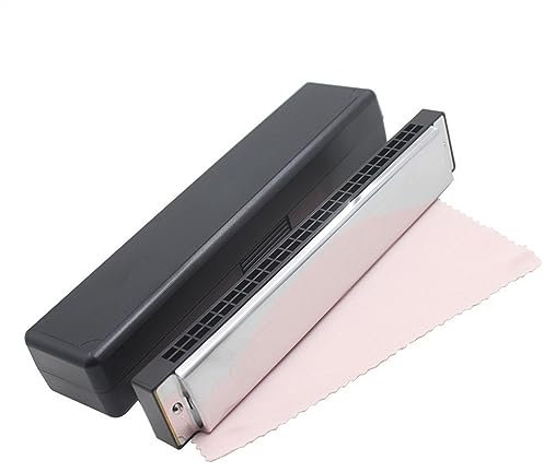Anfänger Mundharmonika Silberne 24-Loch-Mundharmonika, Tremolo-Mundharmonika, Zweireihig Für Musikalische Anfänger (Color : C key)