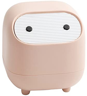 dewdat -Mülleimer Mit Deckel, Tischmülleimer Niedliche Ninja Desktop Mülleimer, Wasserdichter Mülleimer Für Badezimmer-Waschtisch, Schreibtisch, Büro Oder Couchtisch, 2L