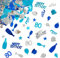 Giftota - 80. Geburtstag Deko Set Mit Konfetti (Blau, Silber) - Partydekoration für Jubiläen und Feiern