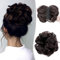 Krallen Clip Messy Bun Haarteil mit Klammer - Lockige Synthetische Haarknoten Haarverlängerung Chignon Voluminös Unordentlicher Dutt Extensions (Braun-schwarz)