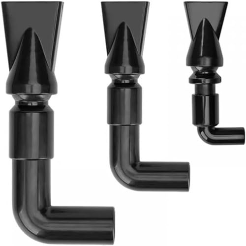 MEZOKUCEL Boquilla de pico de pato para acuario, 3 unidades, adaptador giratorio de 360 ° para tubo de salida de agua de acuario (negro)