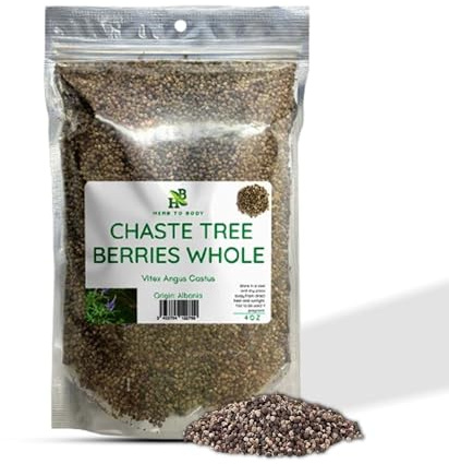 Herb To Body Chaste Tree Berry Whole – 4oz, Wildcrafted and Dried Vitex Berry for Chasteberry Tea for Women’s Wellness