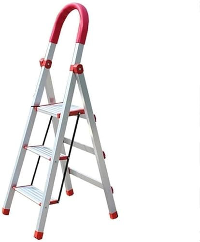 Klapptrittleiter Leitern|Klappbare Kletterleiter Aluminiumleiter Heim 3-Stufen-Leiter|Küchenbürowartung|Breites Pedal