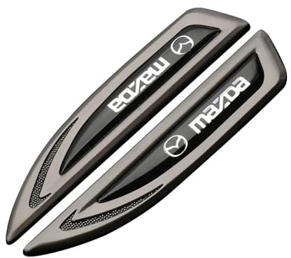 LDJSNC Auto Emblem Aufkleber für Mazda 6 3 5 2 CX5 CX7 Demio Axela RX8 MX30 CX30, Auto Logo Abzeichen Metall Emblem Frontklappe Kofferraum Heckklappen Etikett, Dekoration Styling Zubehör,A