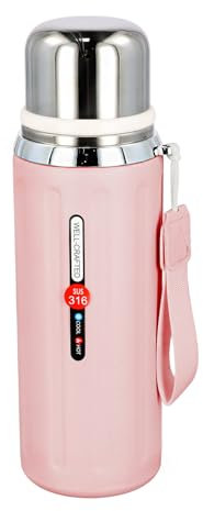 Botella Termica 800ml, Botella Agua Aislada, Vaso Térmico Acero Inoxidable, Termo de Vacío con Filtr, Se Mantiene Caliente o Frío 24 Horas (Rosa)