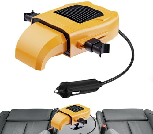 ALWIDA Chauffage de voiture portable pour tableau de bord de voiture avec support pivotant, ventilateur de chauffage de voiture 12 V, chauffage USB réglable, désembueur de pare-brise de voiture pour