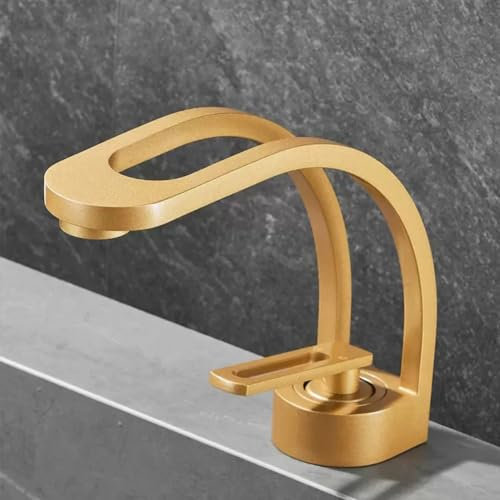 Wasserhahn Bad Waschtischarmaturen Gold (Moderner Stil Messing Einhandmischer Mischbatterie)