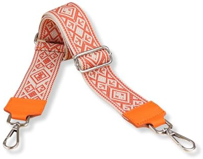 Blade Taschengurt - Verstellbarer Schultergurt für Taschen - Austauschbare Taschengurte für Damen - Taschengurt, 5 cm breit - Gurt für Bauchtaschen - Taschenriemen mit silbernen Schnallen-Orange-10