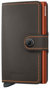 Secrid Geldbörse Miniwallet Matte in Schwarz, Unisex, Leder, Minimalistisch, Zweifach gefaltet, Wallet