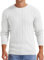 Sailwind Men's Cable Knit Jumpers Crewneck Jumper for Men Classic Pullover Sweater Soft Casual Knitwear with Ribbing Edge (White, M)