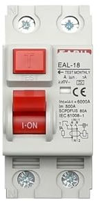 IYNWBJTS Interruttore magnetotermico differenziale di Sicurezza Interruttore differenziale elettromagnetico 2P 100/300mA Tipo A(300mA,2P 50A)