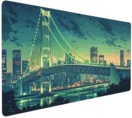 Tapis de Souris Pont lac XXL Large 600x300x3mm, Tapis de Souris Imperméable, Tapis de Souris Tapis de Bureau avec Base Anti-Dérapage Multifonctionnel et Etendu, pour Gamer Personnel de Bureau k-479
