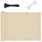 Balkon Sichtschutz, 90×500/600cm, Polyester Balkonsichtschutz, Balkonabdeckung Wetterfest und UV-Schutz, Sichtschutz Zaun mit ösen, Kabelbindern und Seilen (90×500cm, Beige)