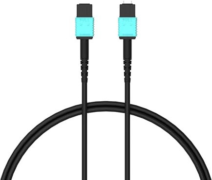 RUIPRO Cavo MPO in Fibra Ottica Pura Corazzato 1M – 7 Fili Tipo A, OM3 Multimodale, Maschio-Femmina, Estensione Corta Compatibile con Placca Keystone, Ideale per Installazione a Muro