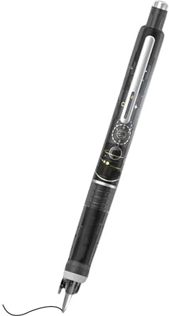 Xvilmaun Fountain Pens for Writing,Black Fountain Pen - 0.38mm Smooth Writing Ink Stationery with Fine Point for School Office Note Taking College Journaling Sketching Drawing