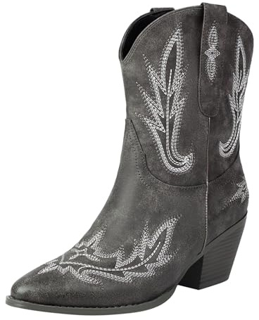 Stivali Camperos Donna,Stivali Invernali Donna Tacco Alto Moda Western Scarpe di Media Altezza Cowboy Stivaletto con Plateau Lunghi Texani Stivaletti con Fibbie Anfibi