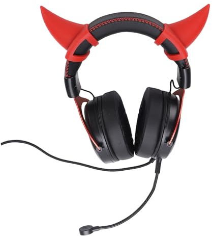 XUMIUZIY Kabelgebundene Niedliche Katzenohren Kopfhörer, Gaming Headset mit Flexiblem und Verstellbarem Mikrofon, RGB Leuchte, Rauschunterdrückung, Klarer Klang, für PC, (Schwarz und Rot)