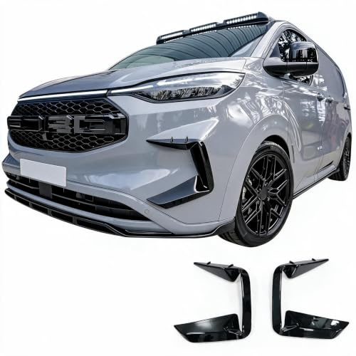 Front Aero Canard Schlaufen in Glänze Schwarz für Ford Transit Custom MK2 Trend&Limited 2024 2025 Ford Transit Custom Zubehör