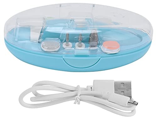Baby-Nagelfeile, elektrischer Nageltrimmer, Fingernagelknipser für Kleinkinder, sicheres, schnelles Trimmen, Nagellack für Babys und Erwachsene, umweltfreundliches ABS-Material, (Hellblau)
