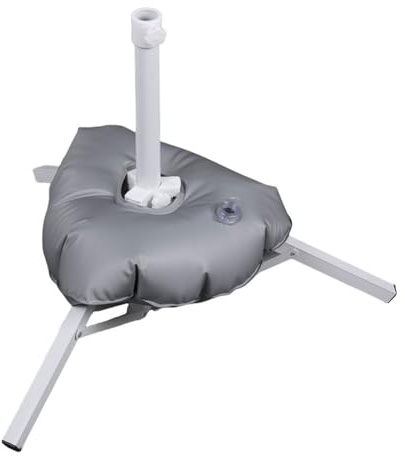 Homeponnew Base per ombrellone quadrata riempita d'acqua per hardware per vele ombreggianti da esterno, supporto treppiede in acciaio compatibile con pali da 25-35 mm, include sacca d'acqua (calibro