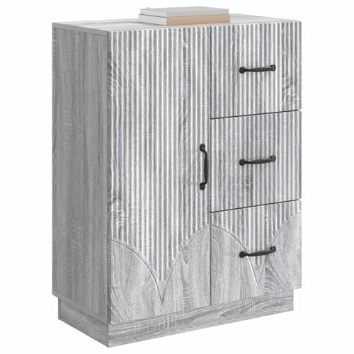 vidaXL Sideboard Graues Sonoma 66 x 34,5 x 87 cm Holzwerkstoff, Wohnzimmer, Moderne Aufbewahrung, Esszimmermöbel, praktischer Schrank, viel Platz für Ordnung