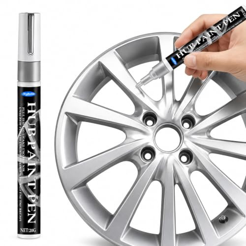 Caelura Lackstift Silber Glänzend für Felgen, 20ml Felgen Reparaturset | Lackstift für Alufelgen, Felgenlack Silber gegen Kratzer, Auto Reparatur Zubehör