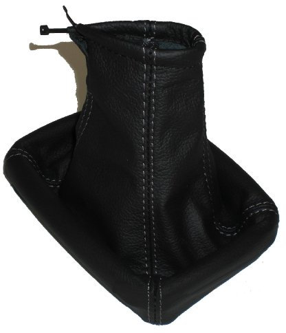 TK-142 Schaltsack Schaltmanschette Echt Leder Schwarz-Naht Grau