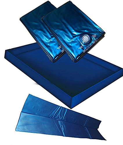 Hardside Wasserbetten Wasserkern Wasserbettmatratze Wasserbett Matratze DUAL Duo + Sicherheitswanne Auslaufwanne Wanne Standup Liner + Thermo Trennwand Thermotrennwand (180 x 200 cm F0 + F0)