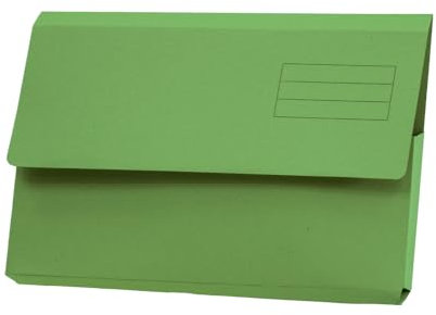Exacompta Guildhall Plain Document Wallet, 345x245 mm, 250 gsm - Green, Pack of 50