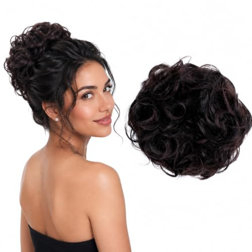 CAISHA Synthetic Scrunchie Donut Hair Piece Updo Black Red-Brown Mix G17E