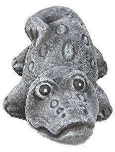 STEINFIGUREN SPICKER Steinfigur Krokodil, 132/1 Gartenfigur Steinguss Tierfigur Basaltgrau