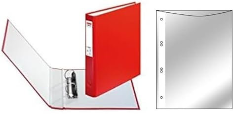 Herlitz Ringbuch / DIN A5 mit 2-Ringe / incl. 100 Prospekthüllen / Farbe: rot