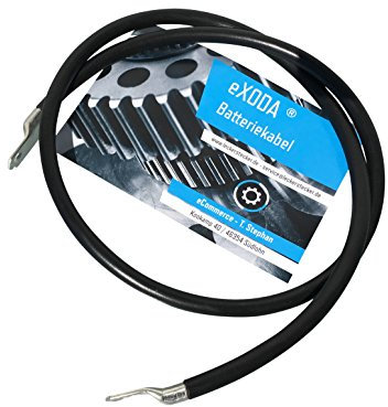 eXODA Cavo da batteria di 150cm Cavo di alimentazione da 25 mm² in rame con estremità ad anello M10