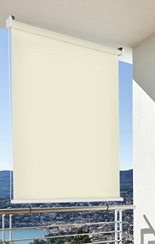 CV Balkon-Sichtschutz Balkon-Markise Balkon-Windschutz Rollo Creme vertikal Polyester 140 x 140 cm