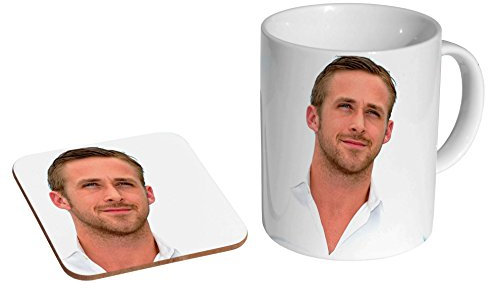 mugmart Keramik-Kaffeetasse + Untersetzer, Geschenk-Set (325 ml, Weiß, Rund, Zylindrisch, UV-beständig, Spülmaschinenfest)