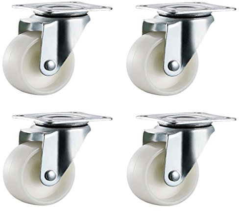 Quantité : Bulldog Castors Lot de 4 mini-roulettes pivotantes de 25 mm en nylon pour meubles, appareils et équipements, max. 50 kg par lot