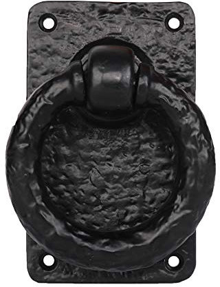SKANDH Iron Black Powder Coated 5x13 Inch Ring Door Knocker