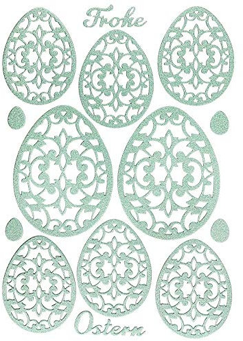 Ideen mit Herz 3-D Sticker Deluxe | Ostern & Frühjahr | Erhabene Aufkleber | ideal für Oster-Deko & Osterkarten basteln | Bogengröße: 21 x 30 cm (Ostern | mint)