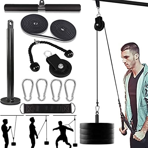 Taeku Kabelzug, Gewicht Fitnessgerät Trizeps Latzug Unterarmtrainer Seilzug-Fitness Arm Krafttraining für Zuhause Sportgeräte (2,5M Nylon)