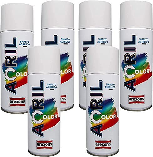 Lot de 6 bombes de peinture acrylique valve auto-nettoyante pour toutes les surfaces arexons (gris anthracite RAL 7016)