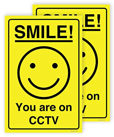 Pack of 2 CCTV Stickers (150 X 100 mm) Waterproof CCTV Sign Self Adhesive CCTV Signs Stickers for Private Property Sara Prints®