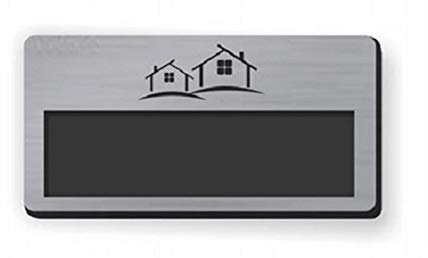 Generisch Persönliches Abzeichen mit Fenster Namensschilder Namensschilder Huellen Gravurlaminat Silber 70 x 38 mm (Silber ohne Gravur)