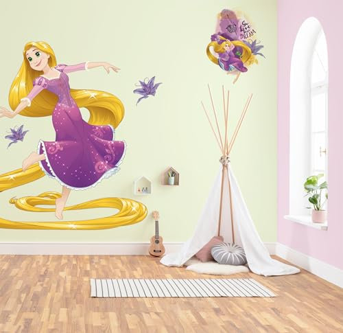 Disney selbstklebende und konturgeschnittene Vlies Fototapete von Komar - Rapunzel XXL - Größe: 127 x 200 cm - Wandtattoo, Kinderzimmer
