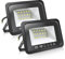 EXTRASTAR Spots LED d'extérieur Puissants Projecteur LED d'extérieur IP65, Jardin, Patio, Parc, Garage, 2 Pièces (3000K, 20W)
