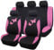 Flying Banner Autositzbezüge aus atmungsaktivem Netzstoff, buntes Schmetterlings-Offset-Druckmuster, Airbag-kompatibel, vollständiges Set, Rosa