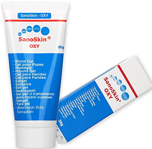 SanoSkin® OXY Sauerstoff-Wundgel 30 g | Wundheilgel zur Förderung der Hautregeneration & feuchten Wundheilung | Für akute & chronische Wunden, Dekubitus, Ulzera, Verbrennungen & Schnitt-/Schürfwunden